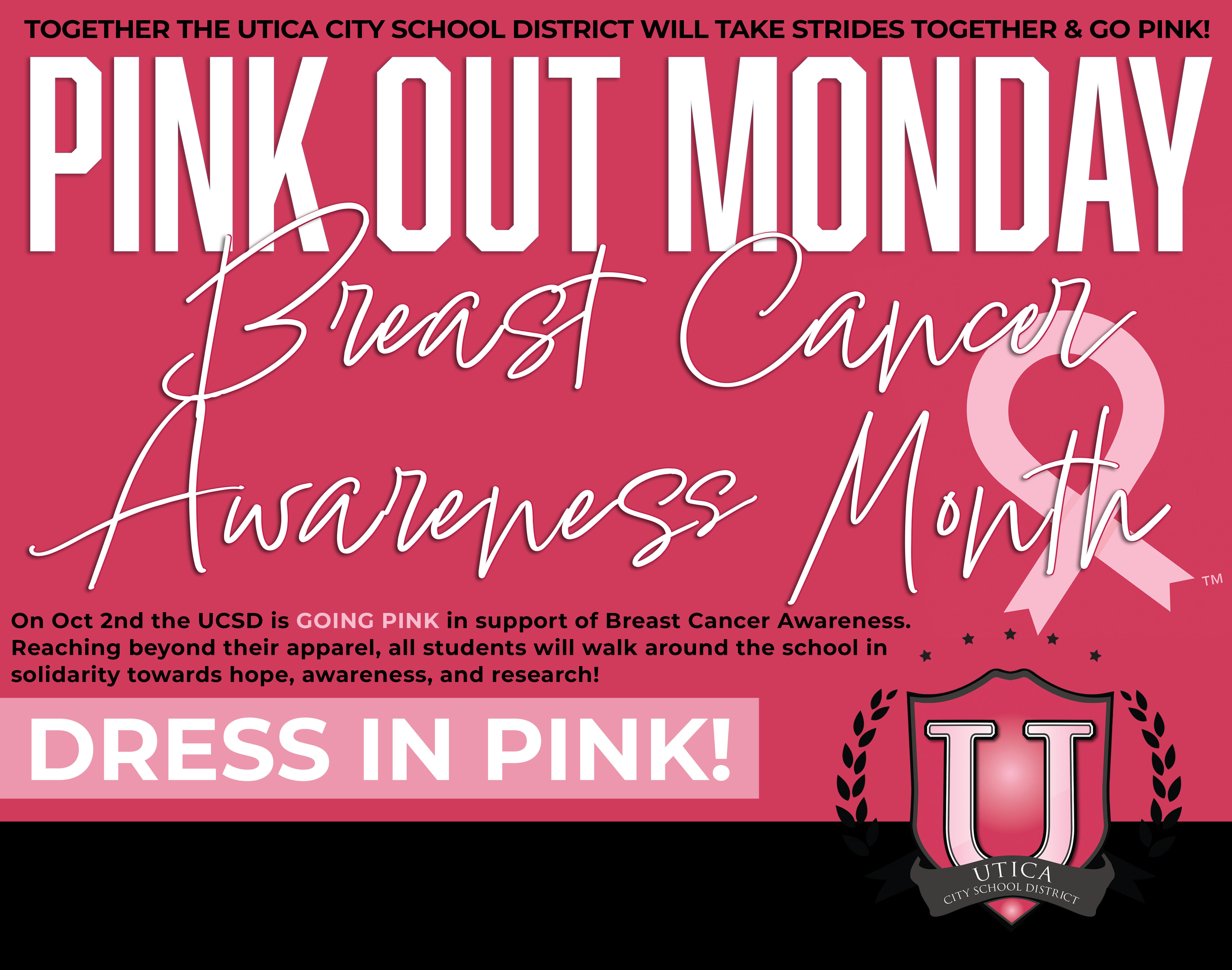 Pink Out Monday menyokong Bulan Kesedaran Kanser Payudara! 2 Oktober! 
